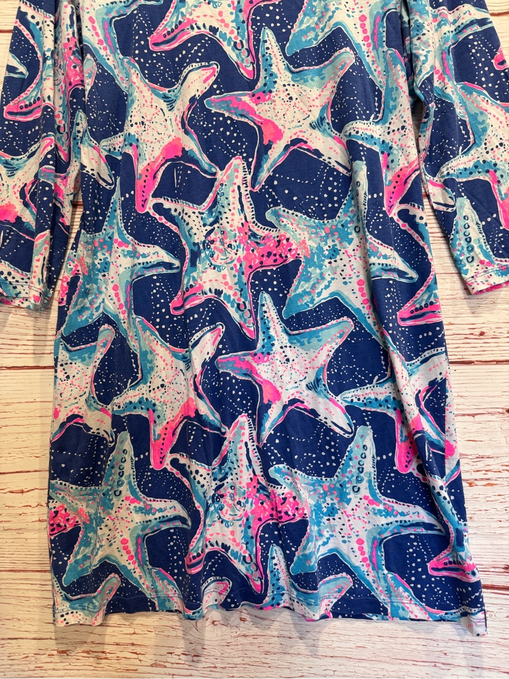 Lilly Pulitzer Beacon Dress in Indigo Star Struck Sz L - Picture 6 of 10